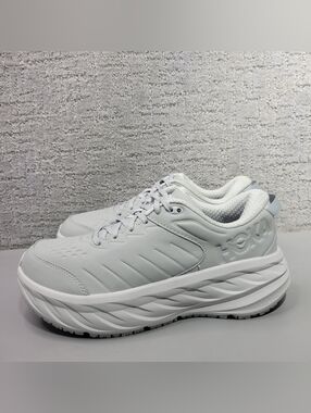 Hoka One One Bondi SR Wide Men's Size US 8.5 2E Harbor Mist Leather Sneakers.